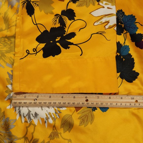 Soft Surroundings Blouse Medium Yellow Gold Floral Wide Sleeve Silky Pullover - Picture 6 of 16